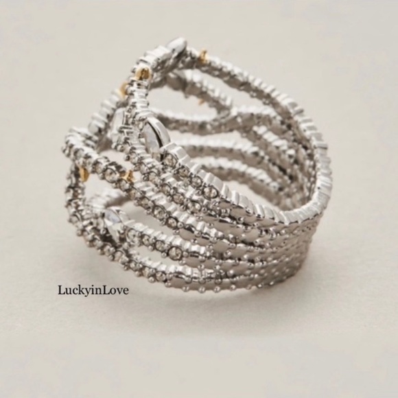 ALEXIS BITTAR • Silver Orbiting
Crystal Encrusted Thorny Lace Ring sz 7 - Picture 6 of 14